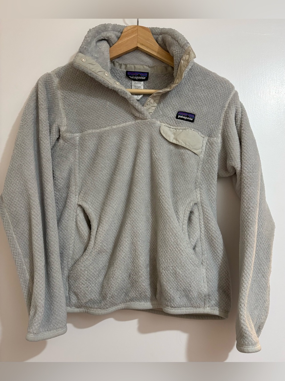 Patagonia Womens Re-Tool Snap-T Fleece Pullover Small Light Grey
